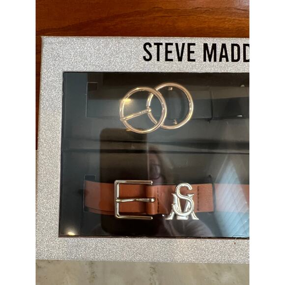 Steve Madden Belt Bundle Black & Brown L/XL - Picture 2 of 3